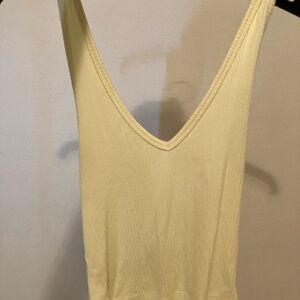 Yellow Sleeveless V-Neck Top